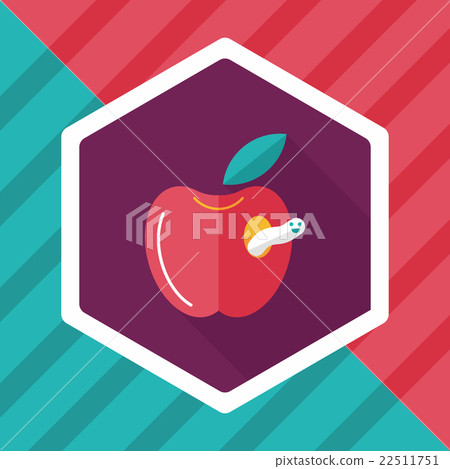 Apple flat icon with long shadow,eps10 - Stock Illustration [22511751 ...