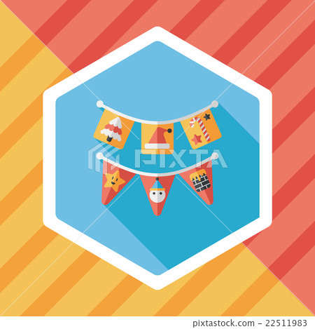 Christmas flags flat icon with long shadow,eps10 - Stock Illustration ...