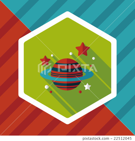 Space planet flat icon with long shadow,eps10 - Stock Illustration ...
