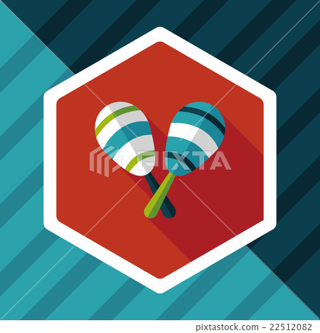 wooden rattle flat icon with long shadow,eps10 22512082