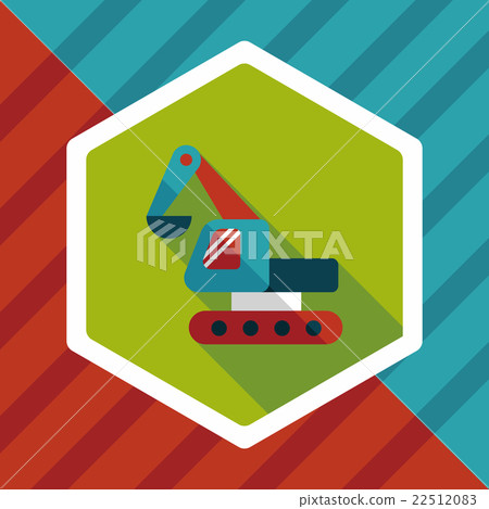 Excavator digger flat icon with long shadow,eps 10 Excavator digger flat icon with long shadow,eps 10 22512083