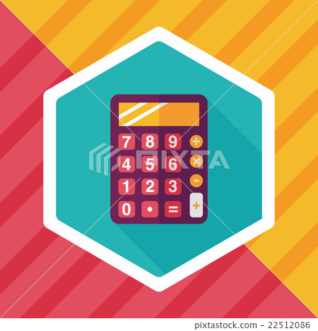 calculator flat icon with long shadow,eps10 calculator flat icon with long shadow,eps10 22512086