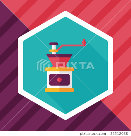 grinding coffee machine flat icon with long shadow,eps10 grinding coffee machine flat icon with long shadow,eps10 22512088