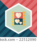 wedding film flat icon with long shadow,eps10 22512090