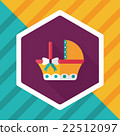 baby cradle bed flat icon with long shadow,eps10 22512097
