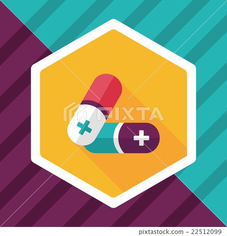 Pills flat icon with long shadow,eps10 Pills flat icon with long shadow,eps10 22512099