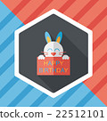 Happy birthday rabbit card flat icon with long shadow,eps10 22512101