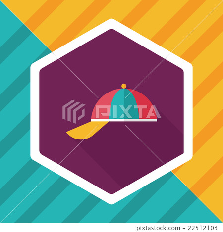 Peaked cap flat icon with long shadow,eps10 Peaked cap flat icon with long shadow,eps10 22512103