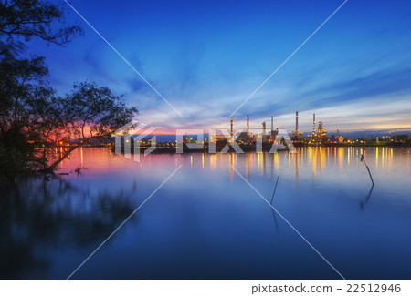 Oil Refinery with blue sky in early morning. 22512946
