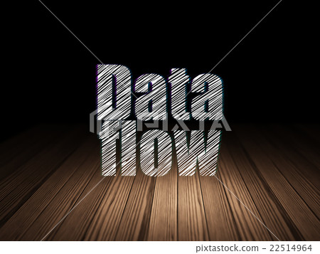 Information concept: Data Flow in grunge dark room 22514964
