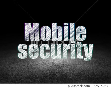 Protection concept: Mobile Security in grunge dark Protection concept: Mobile Security in grunge dark 22515067