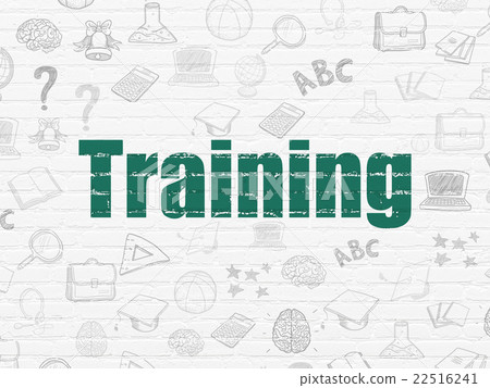 Education concept: Training on wall background Education concept: Training on wall background 22516241