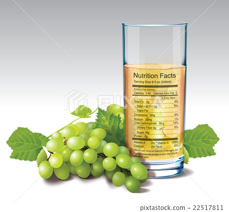 Vector nutrition facts of white grape juice Vector nutrition facts of white grape juice 22517811
