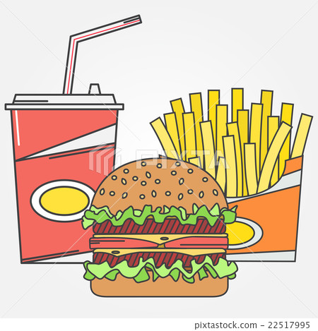 Fast food icon. Vector icon cola,fries and burger 22517995