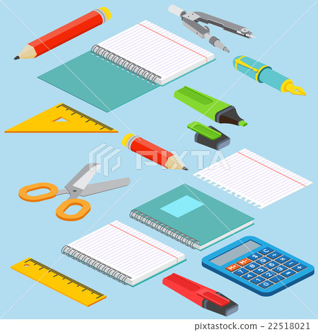 Isometric illustration on a blue background with 22518021