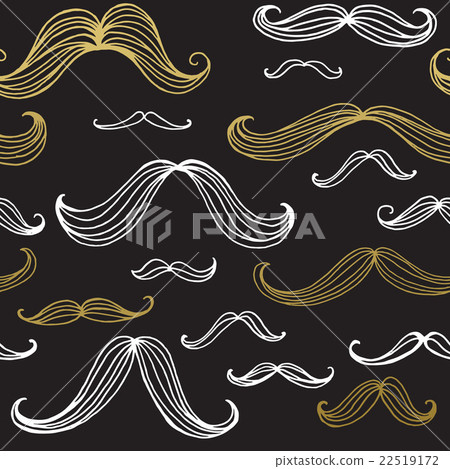 Mustaches seamless pattern. Hand drawn elements 22519172