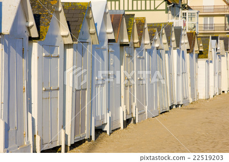 huts on the beach, Bernieres-s-Mer,Normandy,France huts on the beach, Bernieres-s-Mer,Normandy,France 22519203