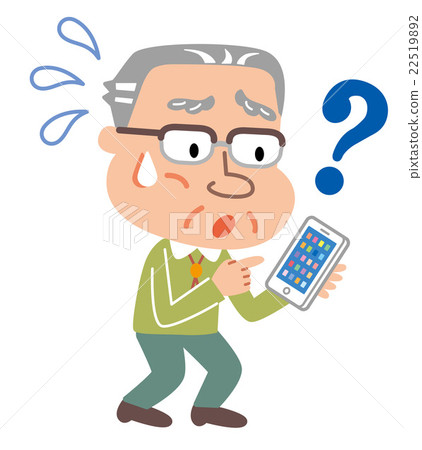 Smartphone年長男性例證 Smartphone年長男性例證 22519892