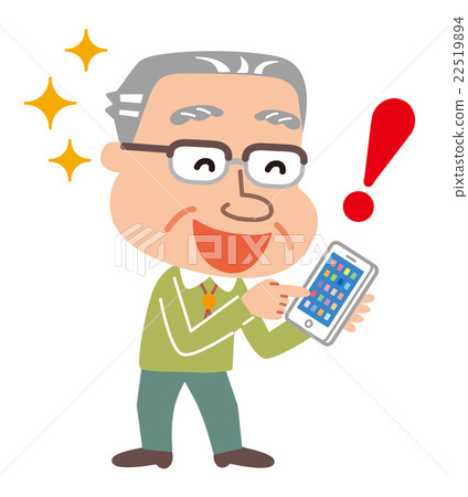 Smartphone elderly male illustration 22519894