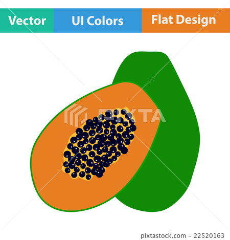 Flat design icon of Papaya Flat design icon of Papaya 22520163