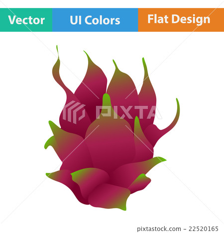 Flat design icon of Dragon fruit Flat design icon of Dragon fruit 22520165
