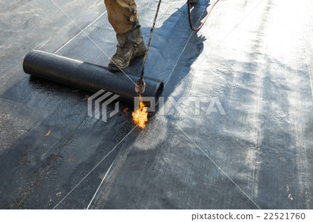 Installation of roll roofing waterproofing Installation of roll roofing waterproofing 22521760