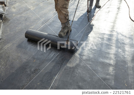 Installation of roll roofing waterproofing  22521761
