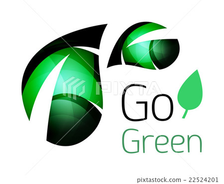 Colorful leaf logo. Geometric abstract icon 22524201