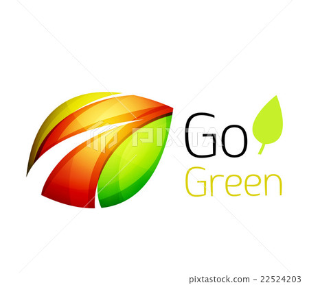 Colorful leaf logo. Geometric abstract icon 22524203