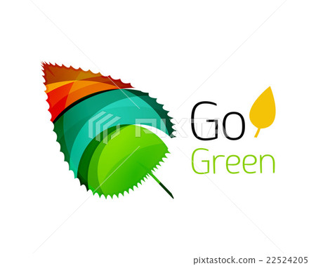 Leaf abstract icon made of waves 22524205