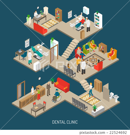 Dental Clinic Concept Isometric Banner 22524692