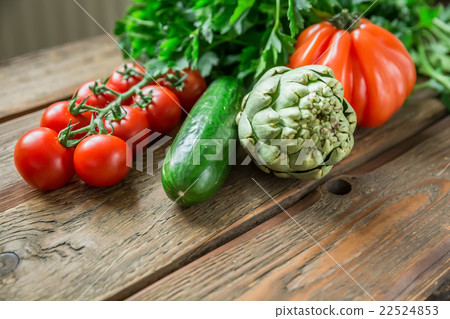 Vegetables on wood background 22524853