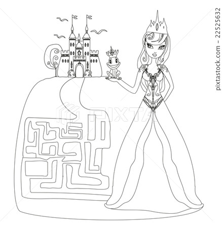 Beautiful young princess holding a frog 22525632