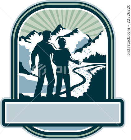 Father Son Journey Mountains Crest Retro 22526220