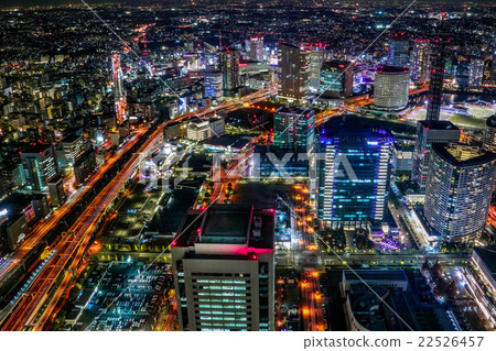 從觀測所看見的橫濱Minatomirai夜視圖 22526457