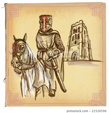 An hand drawn vector, colored line art - Knight An hand drawn vector, colored line art - Knight 22526598