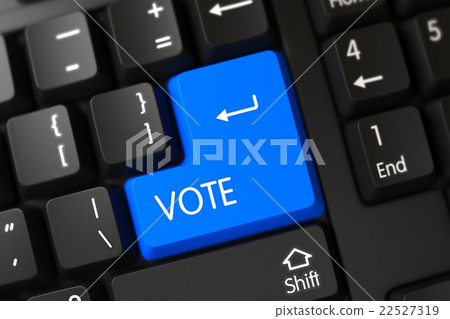 Blue Vote Key on Keyboard. Blue Vote Key on Keyboard. 22527319