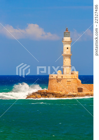 Lighthouse in old harbour, Chania, Crete, Greece Lighthouse in old harbour, Chania, Crete, Greece 22527486