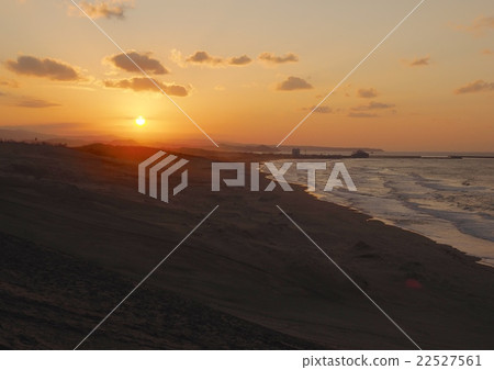 Footprints and sunsets of Tottori sand dunes 22527561