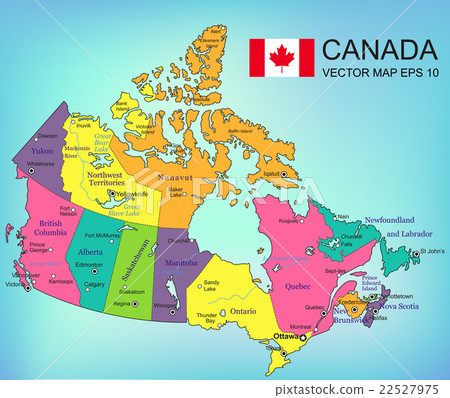 Canada In A Map Canada Map With Provinces. Vector - Stock Illustration [22527975] - Pixta