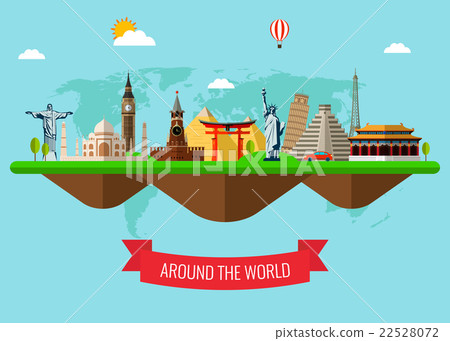 Travel and Tourism Background with World Landmarks 22528072