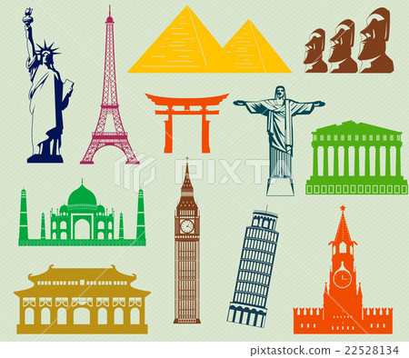 World landmarks silhouettes elements set. Vector World landmarks silhouettes elements set. Vector 22528134