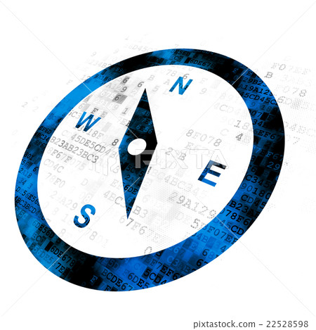 Vacation concept: Compass on Digital background 22528598