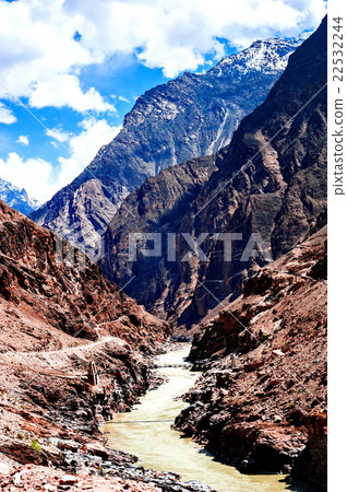 Beautiful road alonge the Gilgit river in the Kara Beautiful road alonge the Gilgit river in the Kara 22532244