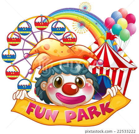 Jester holding funpark banner Jester holding funpark banner 22533222