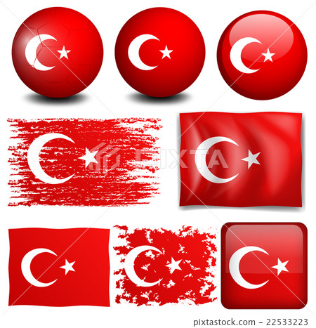 Turkey flag on different objects 22533223