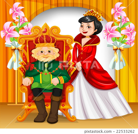插图素材: king and queen wearing crowns
