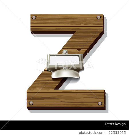Vector wooden letter Z with blank, white label. Vector wooden letter Z with blank, white label. 22533955