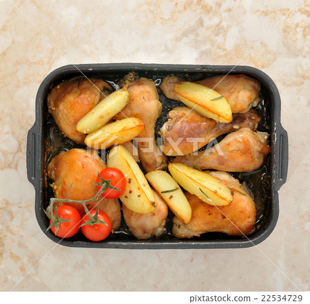 roast chicken with potatoes 22534729