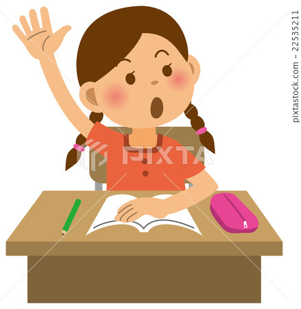 Elementary school girls girls during class Elementary school girls girls during class 22535211